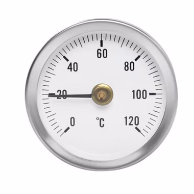 ISO TRADE Raumthermostat Thermometer, max. 12 V, mechanisch, (Clip-auf Rohr Thermometer Heißwasserthermometer, 1-St., Messgerät), Bimetall Temperaturanzeige und Feder