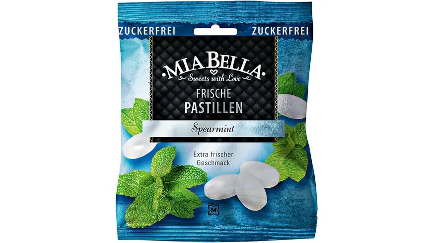 MIA BELLA Frische Pastillen Spearmint Zuckerfrei 25 g