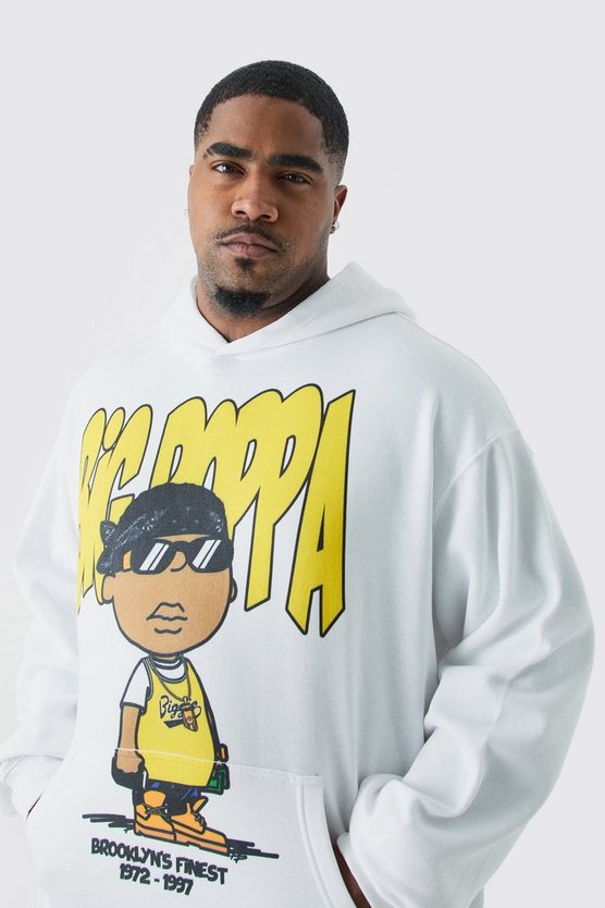 Plus Hoodie mit lizenziertem Biggie-Print