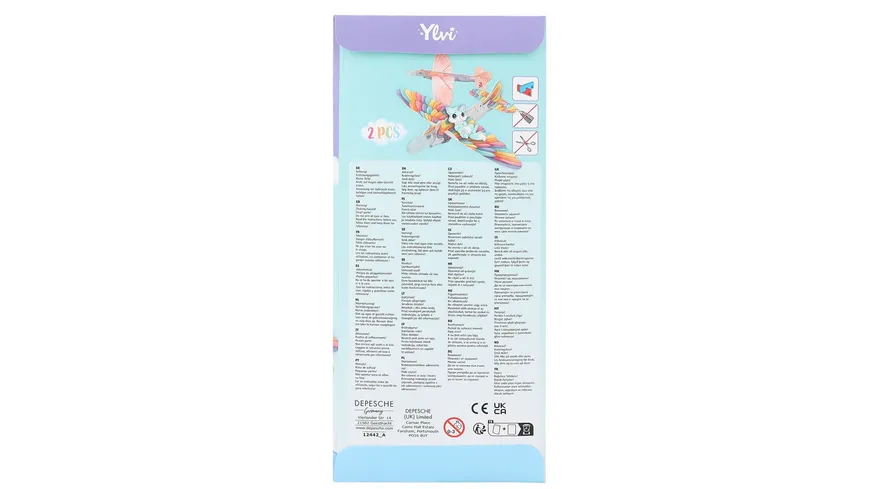 Ylvi Build Your Unicorn Glider mit Anleitung sortiert