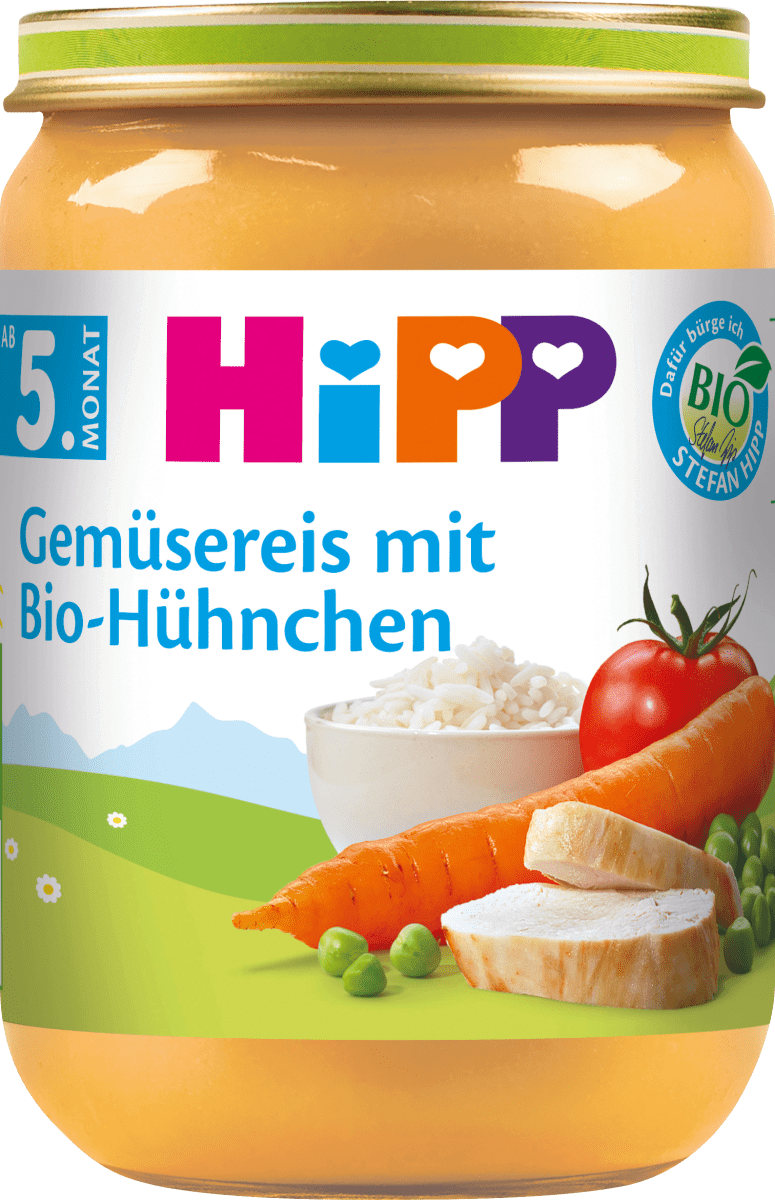 Menü Gemüsereis mit Bio-Hühnchen ab dem 5.Monat, 190 g