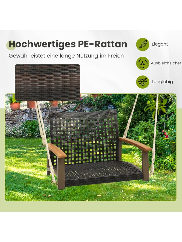 COSTWAY Hängesessel mit Kissen in Braun günstig kaufen onesize