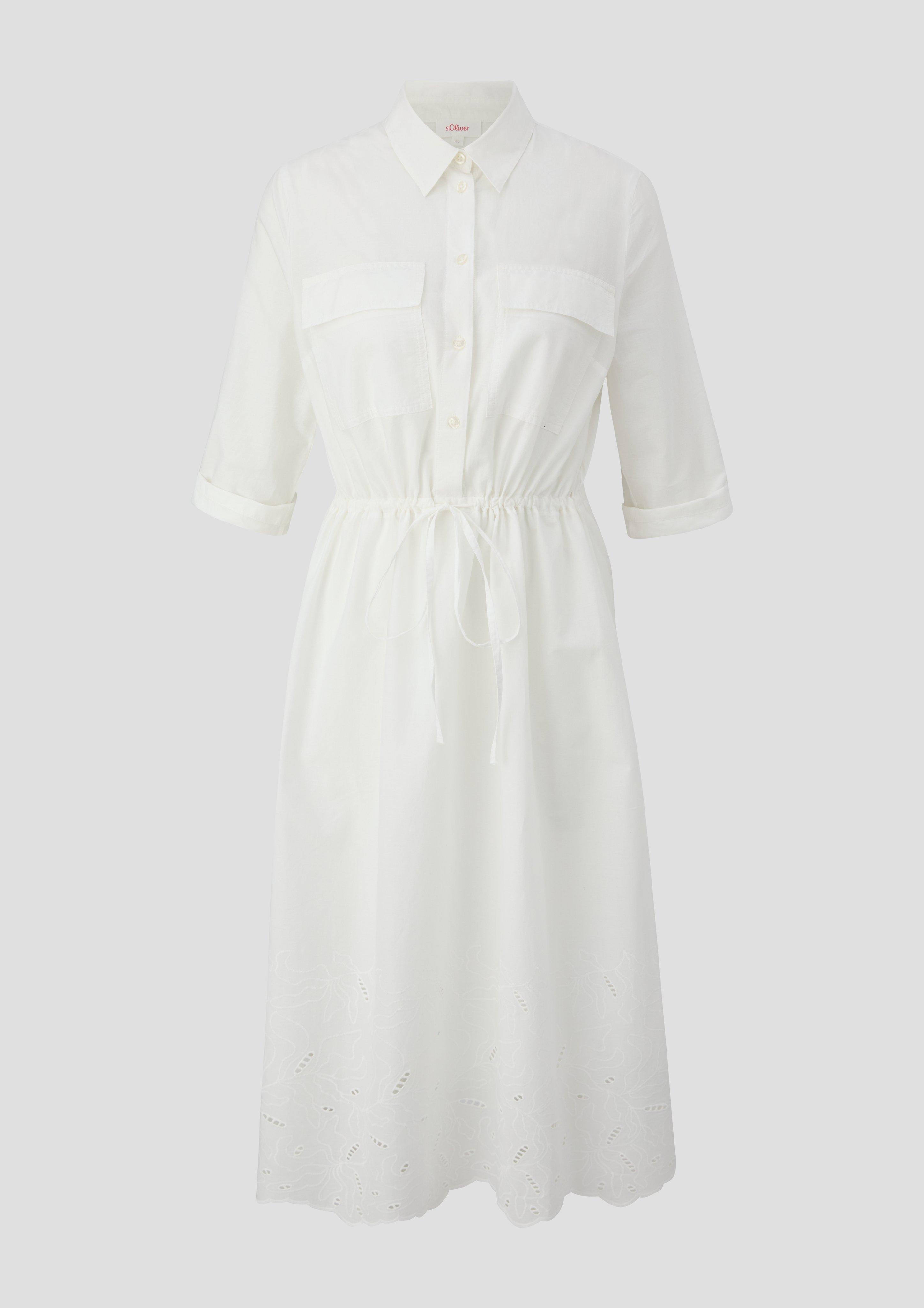 Langes Hemdkleid mit Broderie Anglaise  2144758-0210