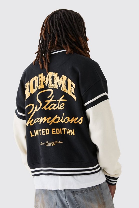 Kastige bestickte Jersey-Jacke