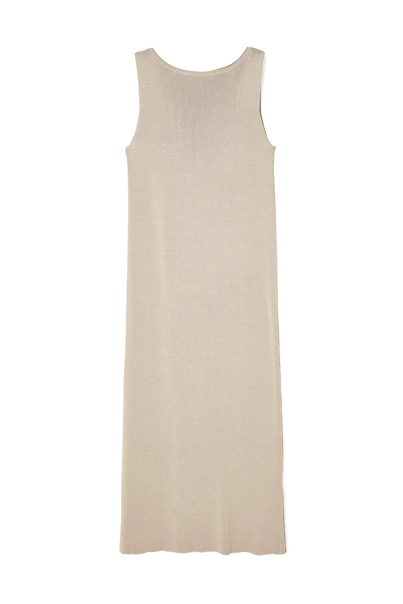 Feingestricktes ärmelloses Midi-Kleid