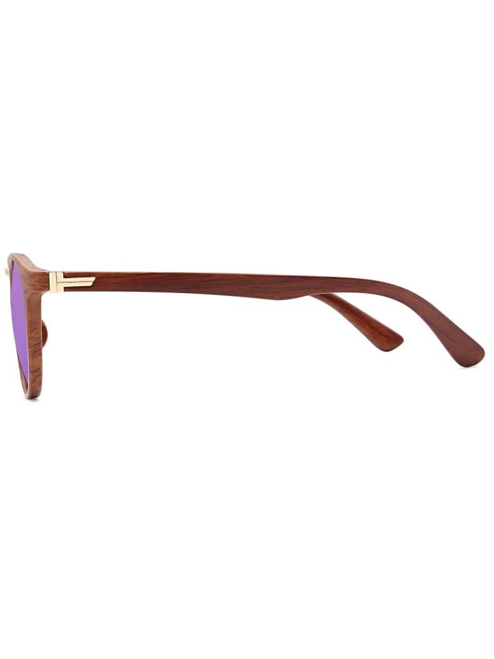 styleBREAKER Sonnenbrille in Braun-Gold / Lila verspiegelt günstig kaufen onesize