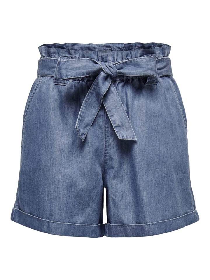 ONLY Shorts Bermudas Jeans-Shorts Seitentaschen Gürtel in Blau-3 günstig kaufen XS