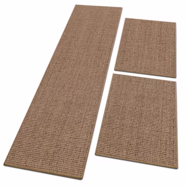 Bettumrandung Sylt Kork, 3 Größen, Teppichläufer, ideal im Schlafzimmer Floordirekt, Höhe 6 mm, (3-tlg), Sisal