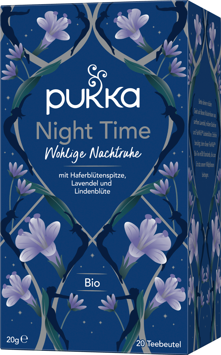 Kräutertee \Night Time\ mit Haferblütenspitze, Lavendel, Lindenblüte (20 Beutel), 20 g