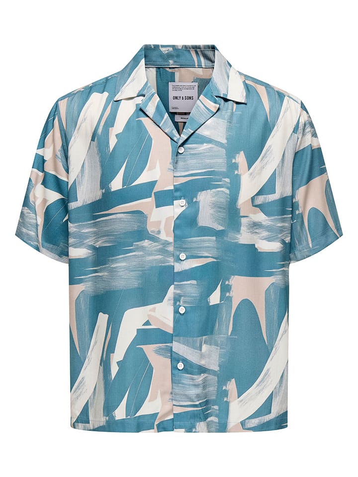 ONLY & SONS Hemd - Regular fit - in Hellblau/ Beige/ Weiß günstig kaufen