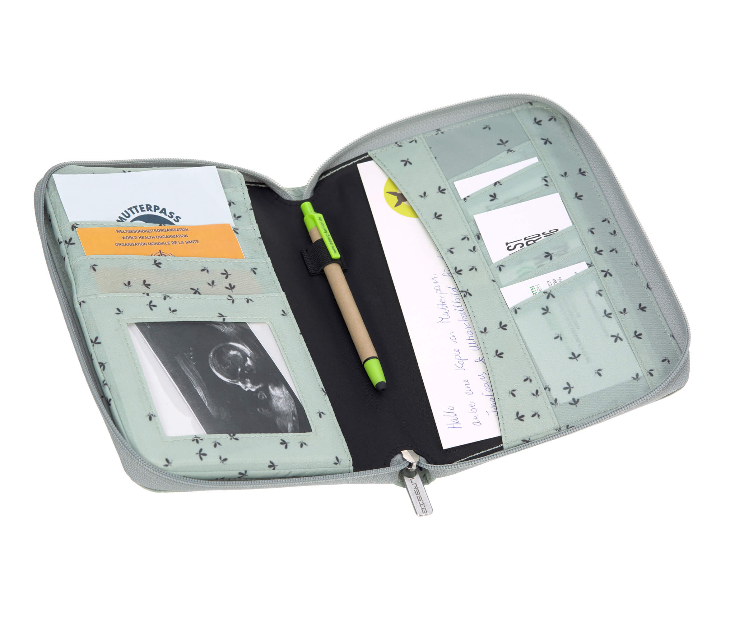 Mutterpasshülle -  Document Pouch, Floral Mint