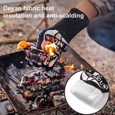 Rutaqian Topflappen Grillhandschuhe Hitzebeständig bis 800°C,Silikon feuerfeste Handschuhe, (Ofenhandschuhe BBQ Handschuhe Kochhandschuhe Backhandschuhe, Grill Handschuhe Mit Verdickte Rutschfester), Geeignet für Grillen und Backofen
