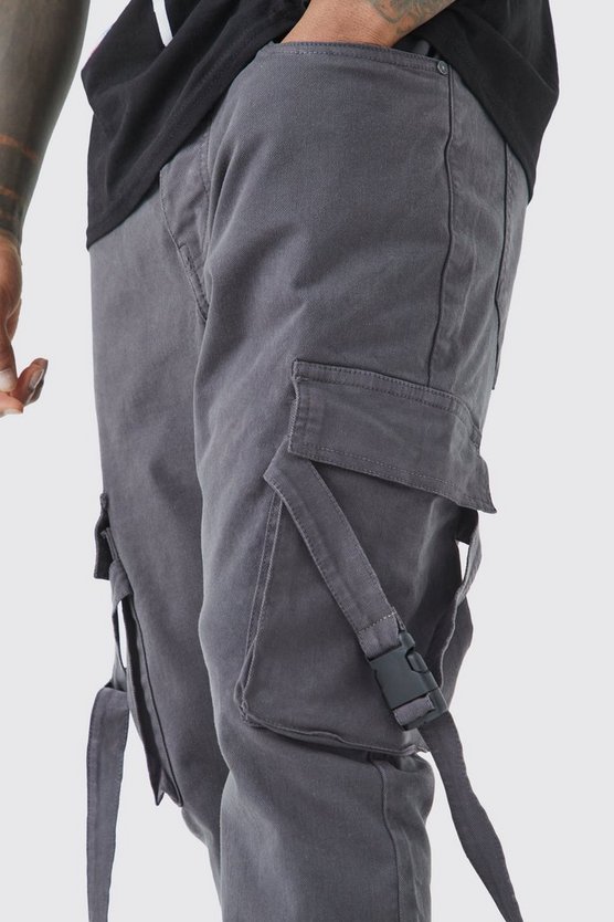 Slim-Fit Cargo-Schlaghose mit Riemchen