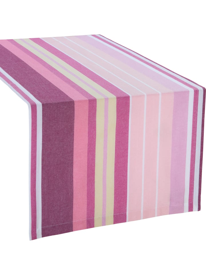 REDBEST buntgewebt, Baumwolle Tischläufer in pink günstig kaufen