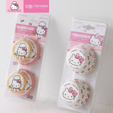 Chefmade Muffinform Papierförmchen für Muffins 100 Stk Pergamentpapier, (CHEFMADE, HELLO KITTY, Pink, 100 Stück Papierförmchen für Muffins, Cupcakes, Mini Kuchenförmchen, Partyförmchen, Papierbackfomen, Portionsförmchen 1-tlg), Muffinform Papier - Cu