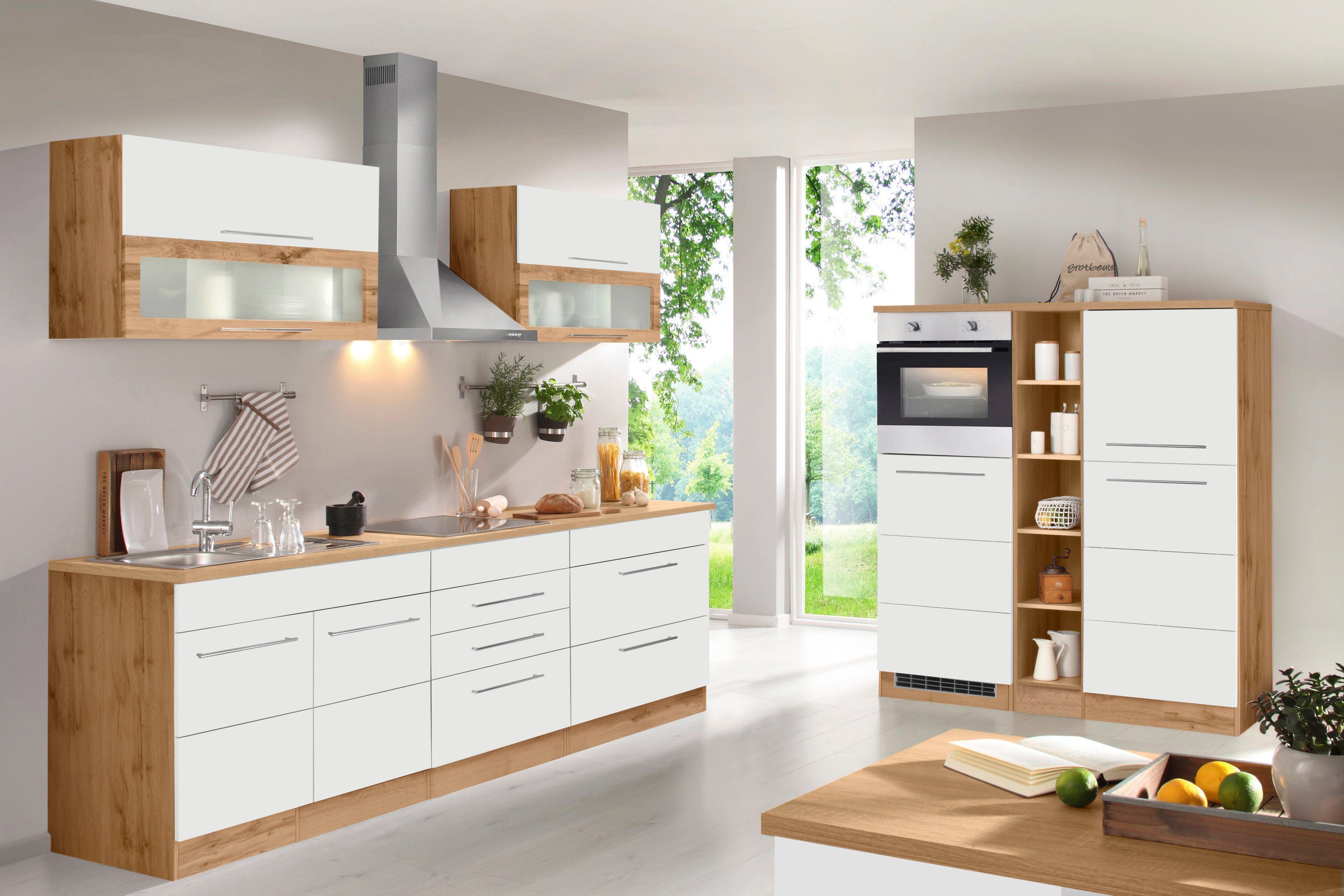 HELD MÖBEL Küchenzeile Wien, Breite 430 cm, wahlweise mit E-Geräten und Induktion