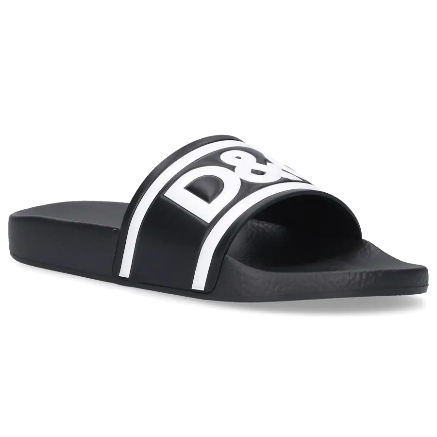 Dolce & Gabbana - Sandalen SAINT BARTH Leder schwarz Logo - schwarz