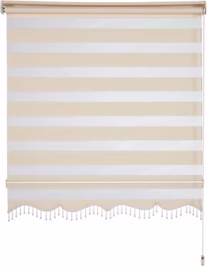 Doppelrollo Erol, DELAVITA, Lichtschutz, mit Bohren, freihängend, verschraubt, Klemmmfix, im Fixmaß, mit Perlenabschluss, monochrom, basic