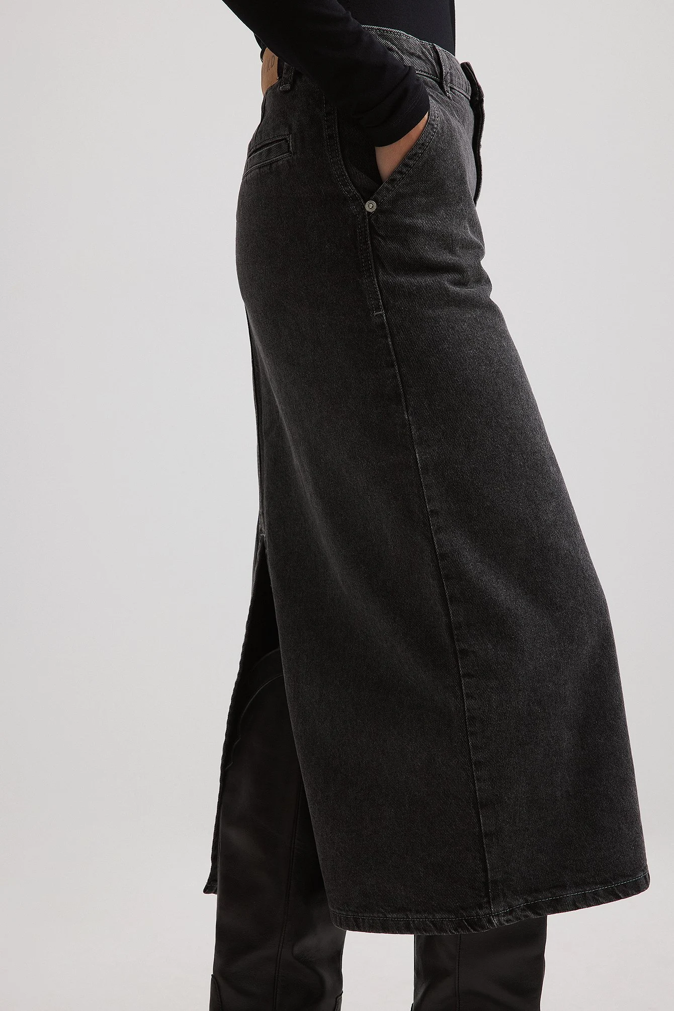 Midi-Jeansrock