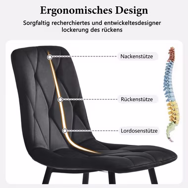 OKWISH Essgruppe Küchentisch Set Esszimmerstuhl Samt Küchenstuhl 117cm, Esstisch 117*68*75cm mit 4er Set Samt Esszimmerstuhl