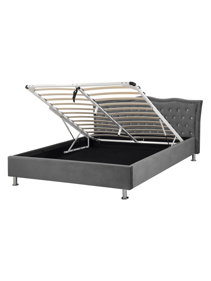 Beliani Doppelbett METZ in Grau - (W) 168 x (H) 102 x (L) 217 cm günstig kaufen onesize