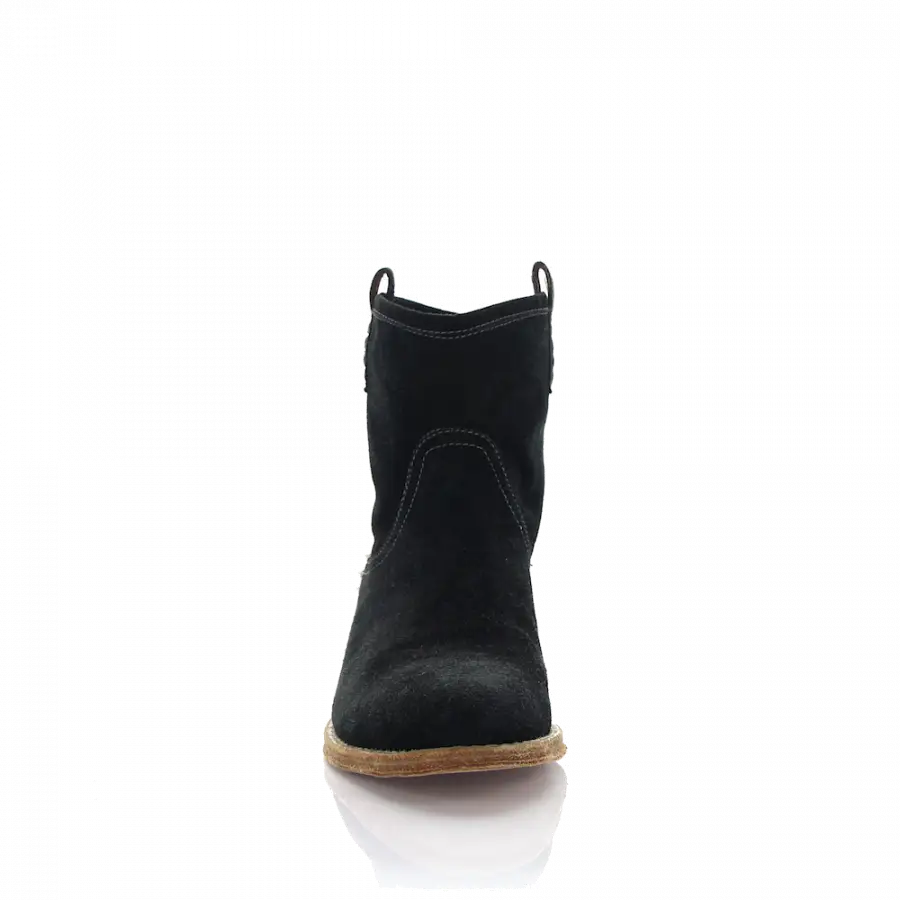 Rossano Bisconti - Stiefeletten Veloursleder Nieten schwarz - schwarz