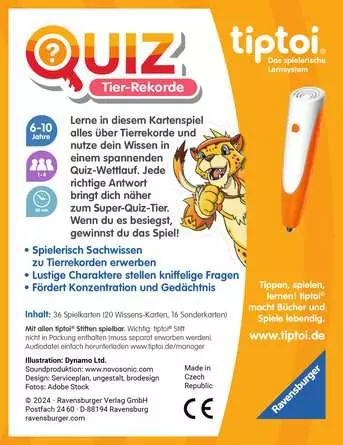 tiptoi® Quiz Tier-Rekorde - Lernspiel ab 6 Jahren