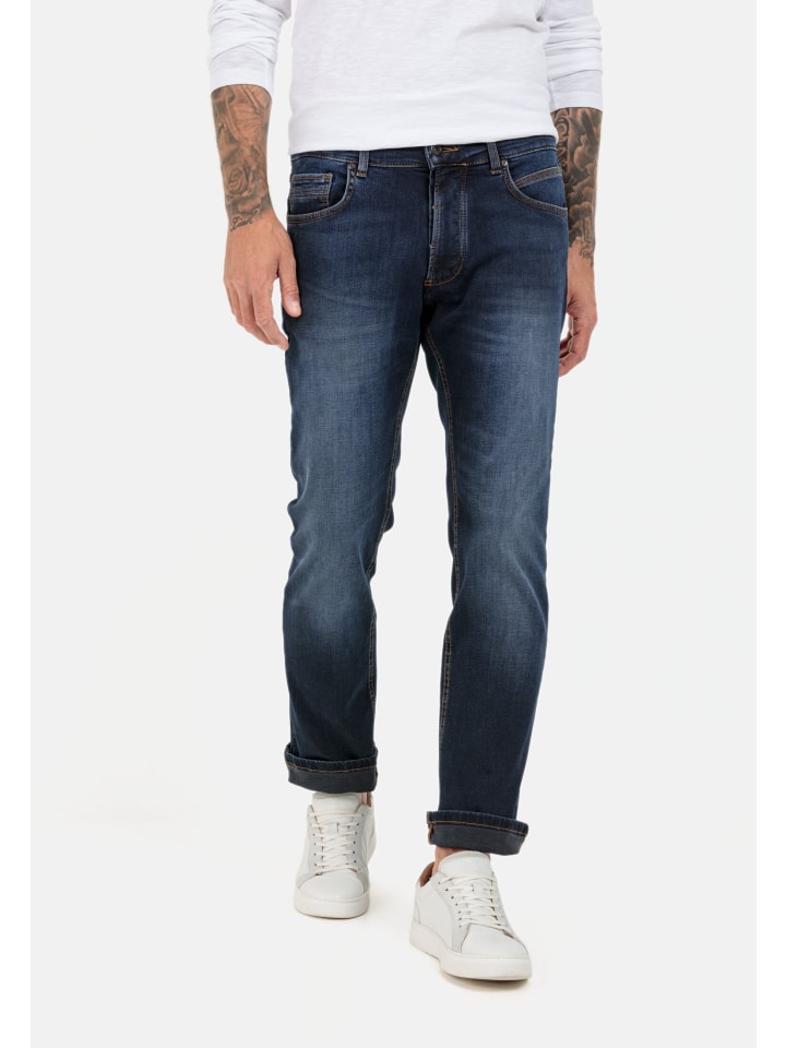 Camel Active Relaxed Fit 5-Pocket Jeans in Blau günstig kaufen