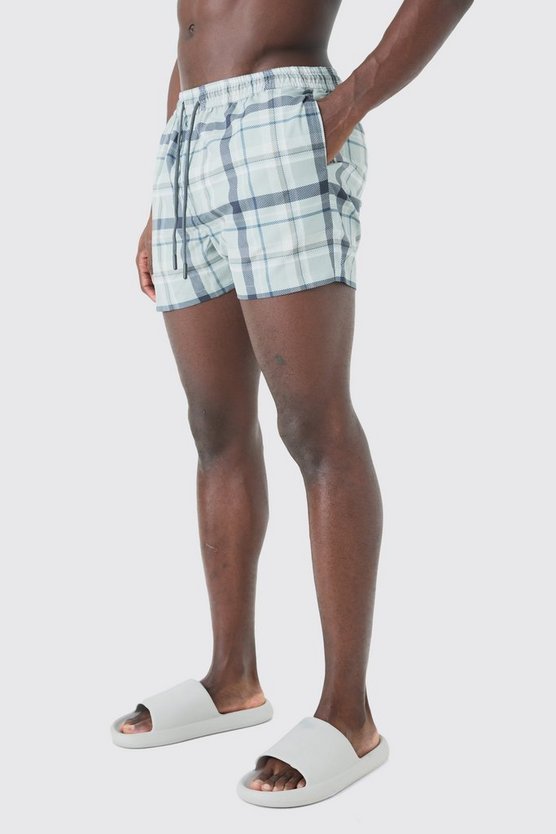 Kurze karierte Badehose