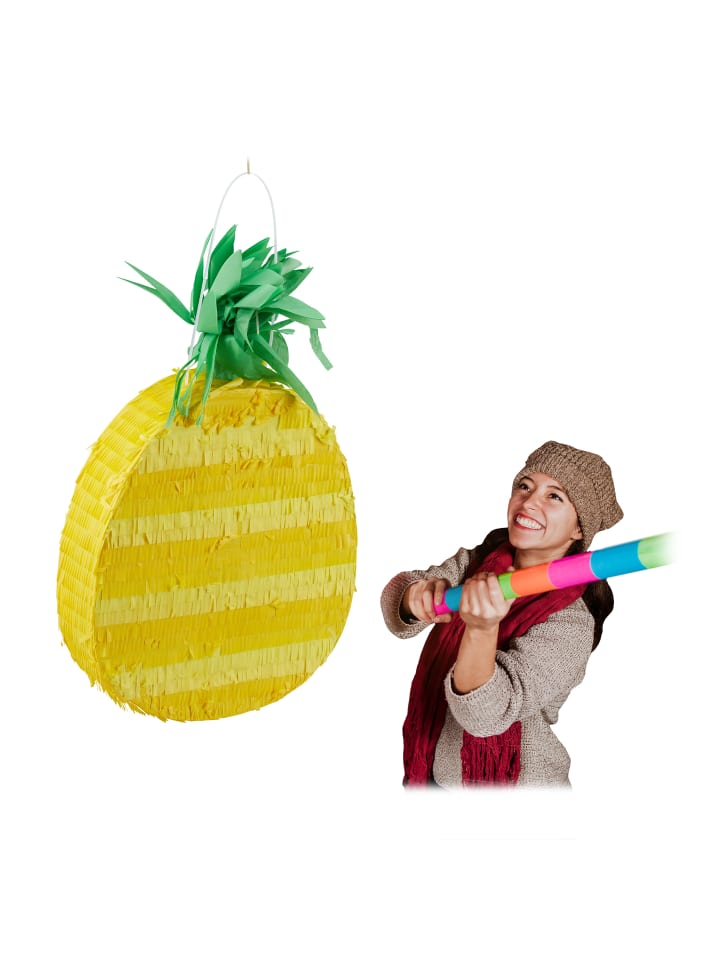 relaxdays Pinata Ananas in Gelb günstig kaufen onesize