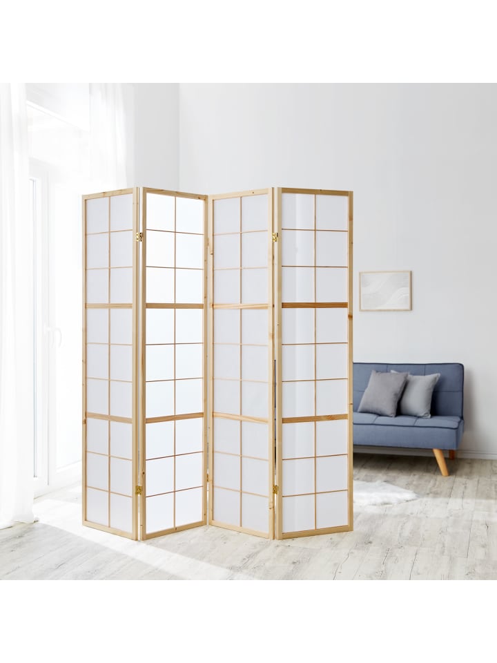 Homestyle4u 4-tlg. Paravent Shoji in Braun 176x175 cm günstig kaufen onesize