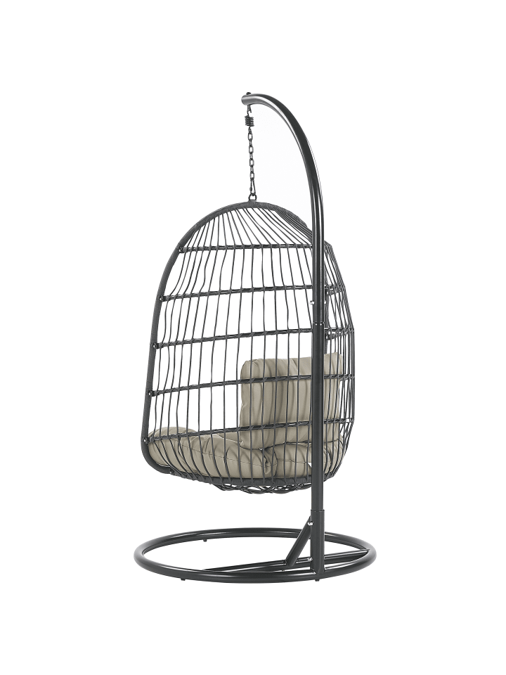 Beliani Hängesessel ALLERA in Schwarz/Grau - (W) 102 x (H) 199 x (L) 102 cm günstig kaufen onesize