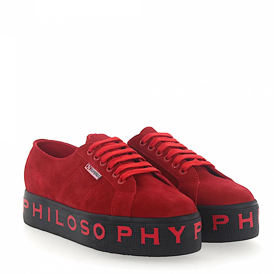 Philosophy Di Lorenzo Serafini - Sneaker Veloursleder Logo Print rot - rot