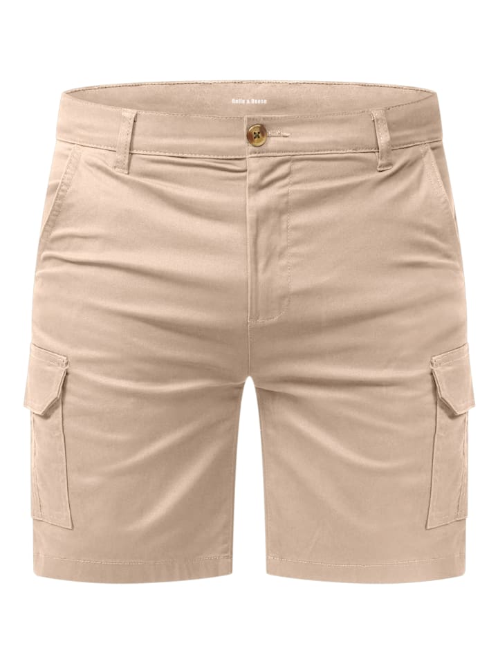 Rello & Reese  Shorts - mit Cargotaschen & Stretchanteil Kurze Hose Bermuda in Stone günstig kaufen