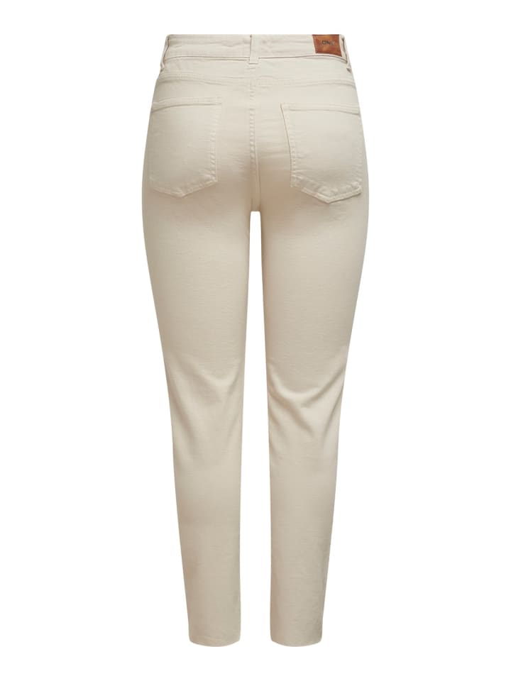 ONLY Jeans ONLEMILY LIFE HW ST RAW CRPANK regular/straight in Beige günstig kaufen