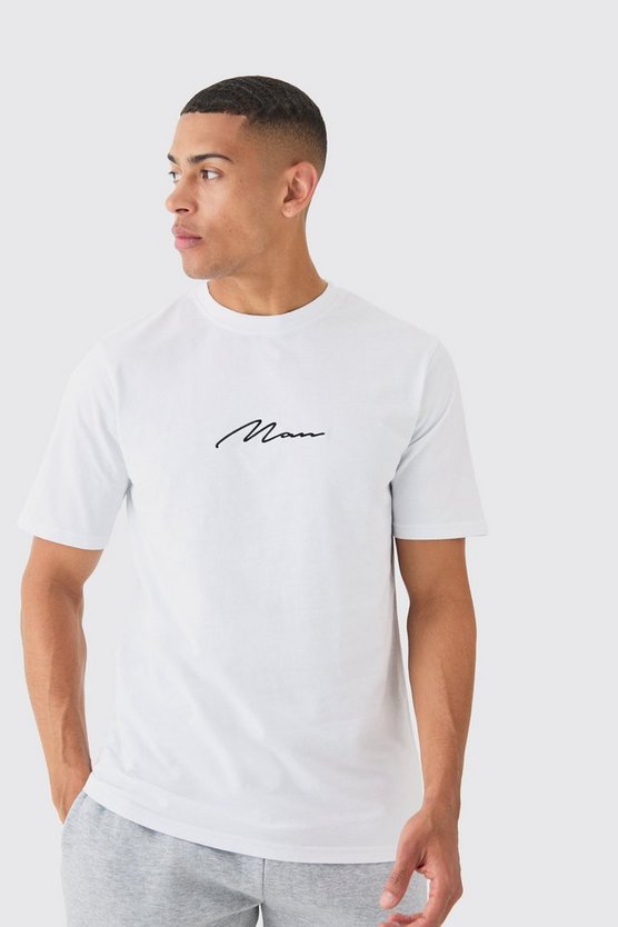 Besticktes Man Signature T-Shirt