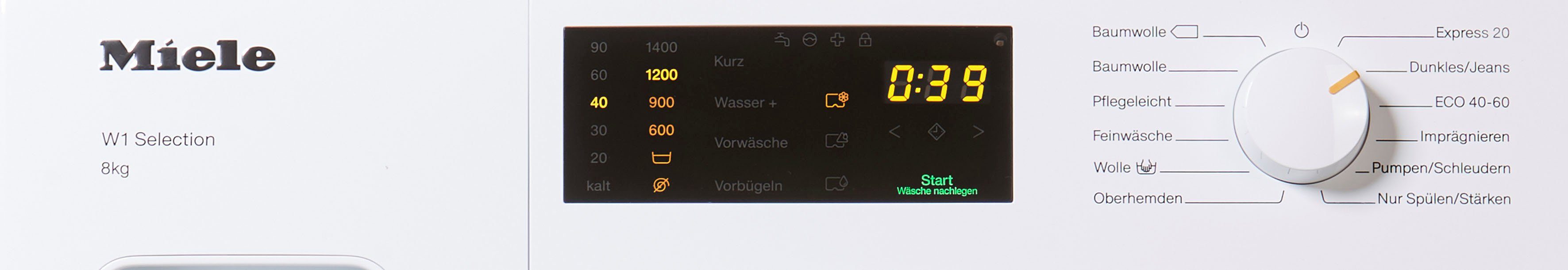 Miele Waschmaschine WSD123 WCS 8kg, 8 kg, 1400 U/min, Vorbügeloption