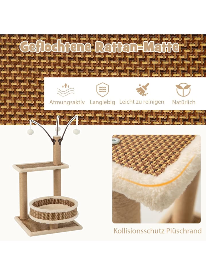 COSTWAY Kratzbaum 40 x 40 x 80 cm in Beige günstig kaufen onesize