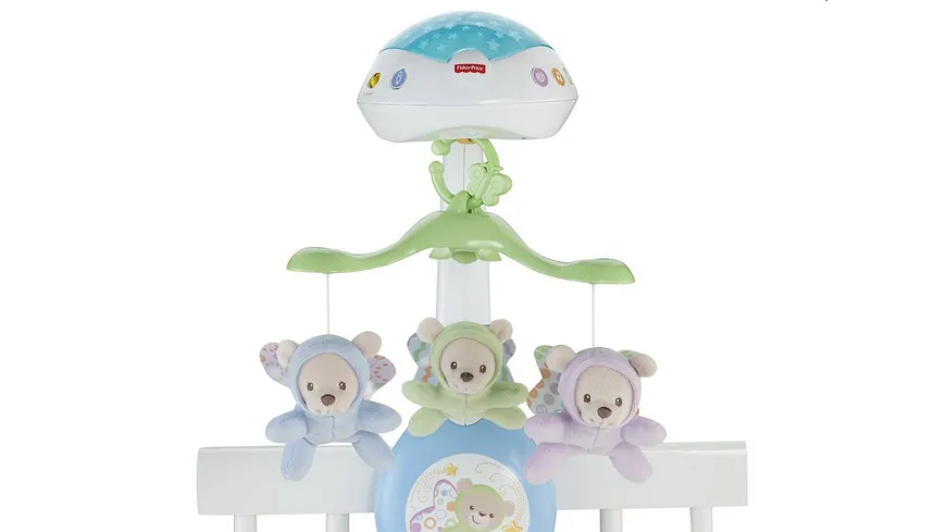 Fisher-Price 3-in-1 Traumbärchen Baby Mobile, Spieluhr, Nachtlicht mit Musik