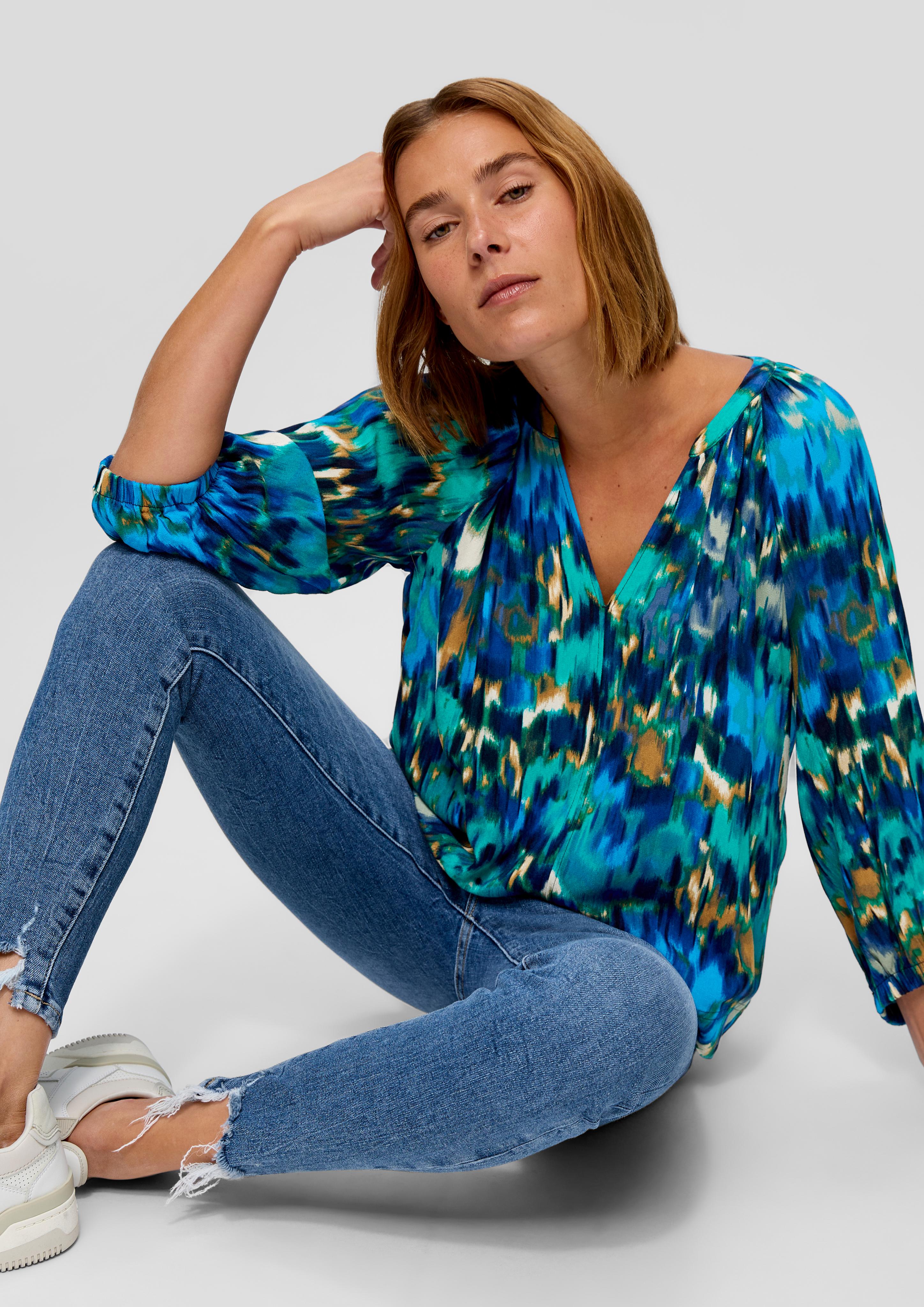 Gemusterte Bluse aus Viskose  2135719-59A0