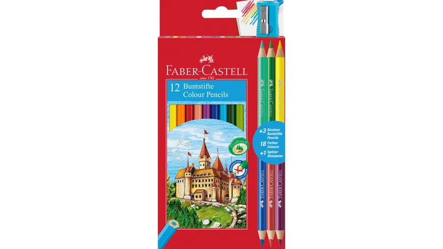 FABER-CASTELL Buntstifte ECO 12+3 Bicolor