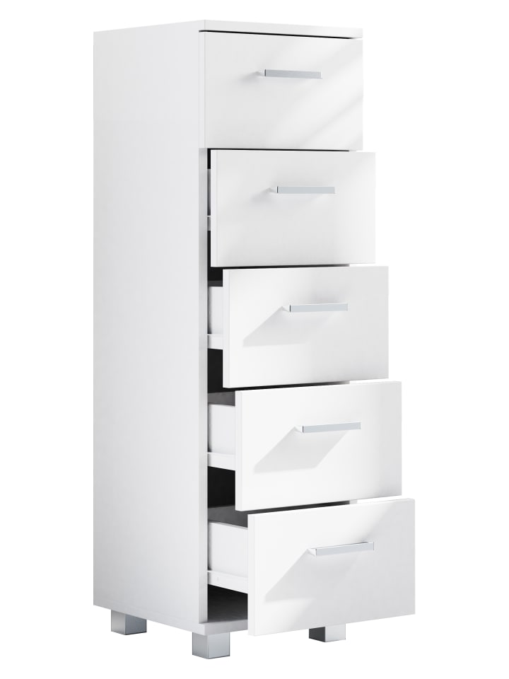 VCM  Holz Badmöbel Schubladen Badschrank Kommode Zalo M in Weiß günstig kaufen onesize