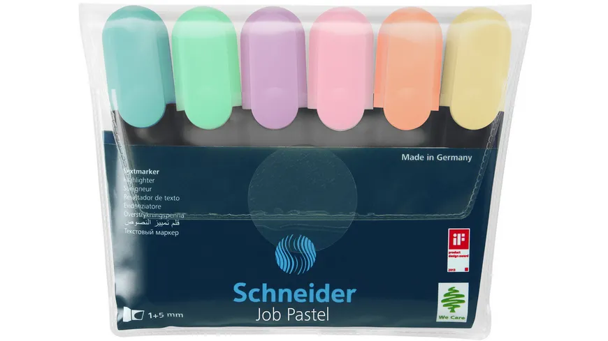 Schneider Textmarker 6er Etui Pastell