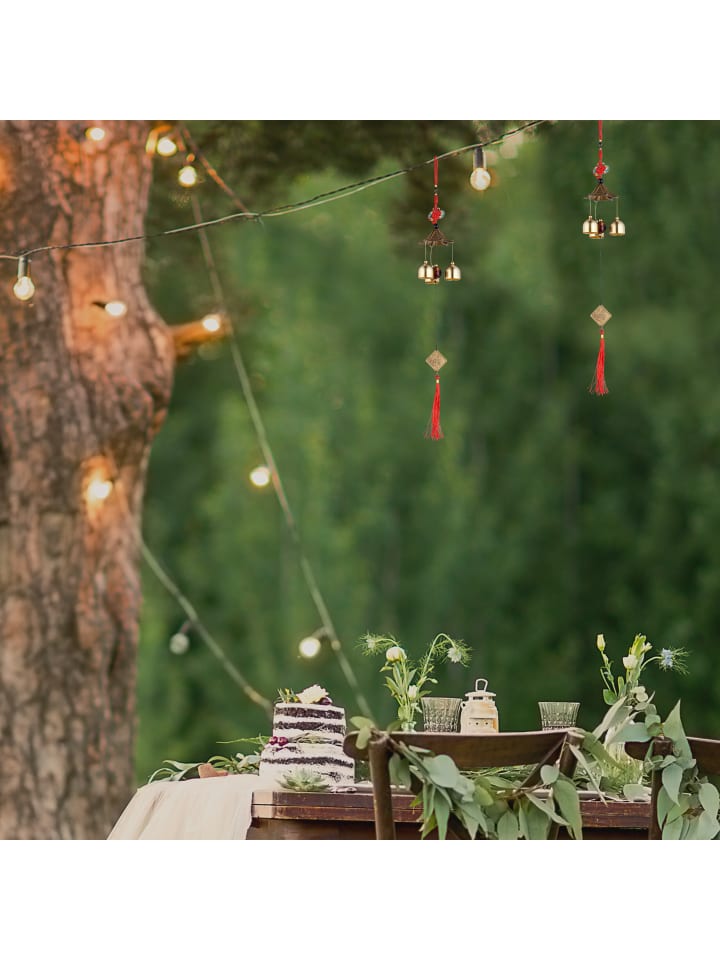 relaxdays 2 x Windspiel in Gold/ Rot günstig kaufen onesize