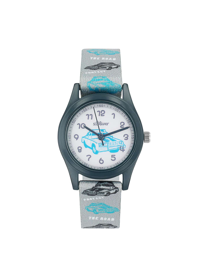 s.Oliver Quarzuhr Nylon, Alloy in Grau günstig kaufen 15,5 cm