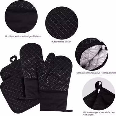 Tian Dee Topfhandschuhe Topflappen Handschuh, Ofenhandschuhe Hitzebestaendig, rutschfeste