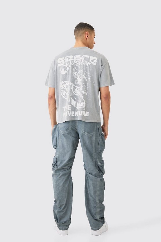 Oversize T-Shirt mit Space-Print