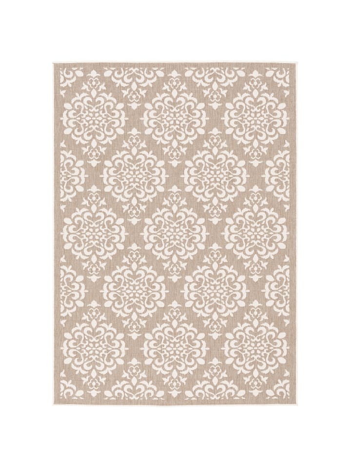 Pergamon In- und Outdoor Teppich Beidseitig Newport Barock in Beige günstig kaufen 80 x 150cm
