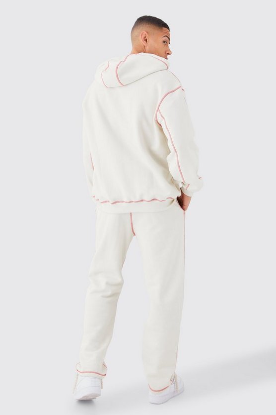 Oversize Trainingsanzug mit Kontrast-Naht und Heat-Print