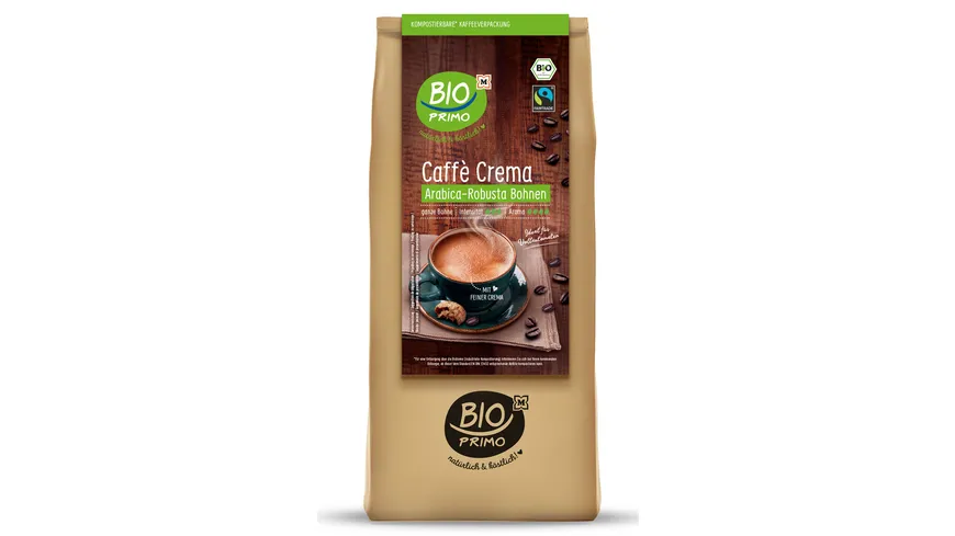 BIO PRIMO Bio Fairtrade Kaffee Crema Bohne 1 kg